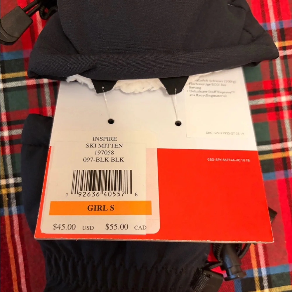 Spyder Black girls ski ⛷️ Mittens